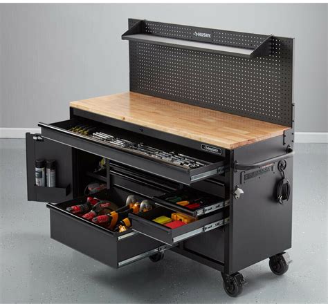 workbench tool storage with drawers